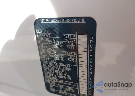 2022 Infiniti Qx50 Pure z USA, uszkodzony, nr VIN 3PCAJ5AAXNF107460